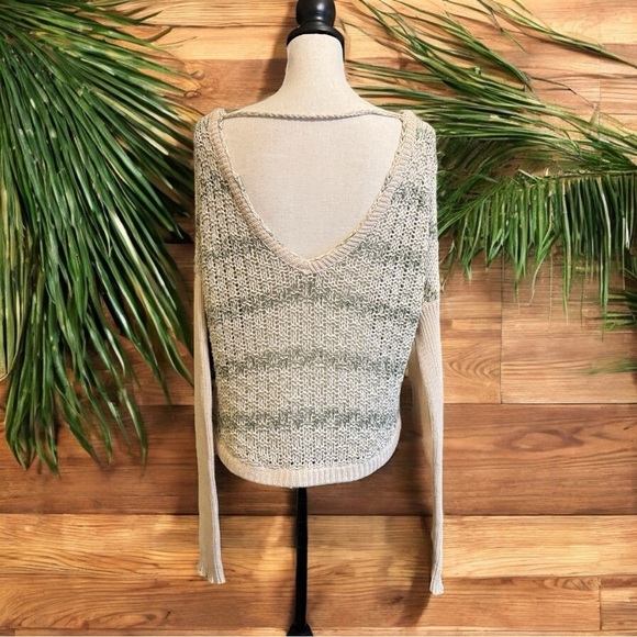 FREE PEOPLE Slubby Striped Pullover Sweater – Sea Mist – Size S - Picture 4 of 16